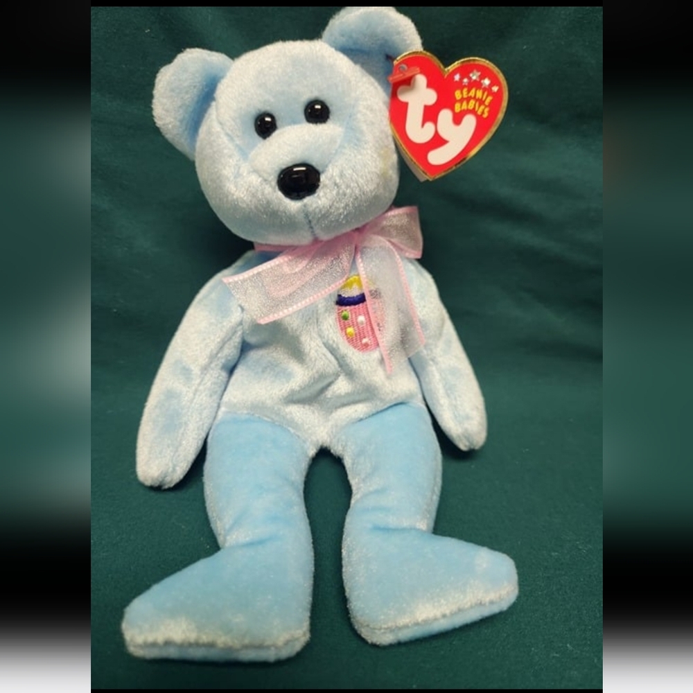 Ty Beanie Babies 2001 Eggs II Blue Easter Bear